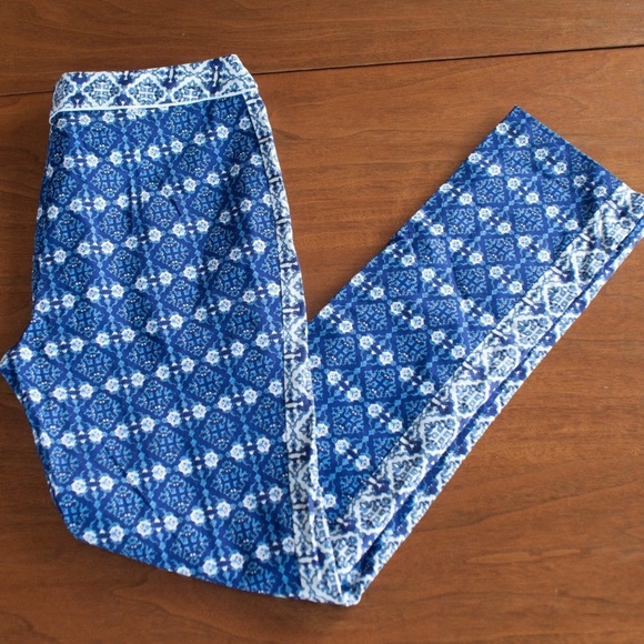 Romeo& Juliet Coutr Blue &White Geometric Pants M - Picture 2 of 4